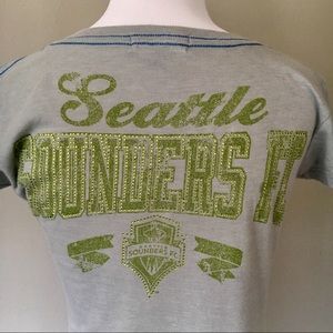 Seattle Sounders Embellished Rhinestone Shirt